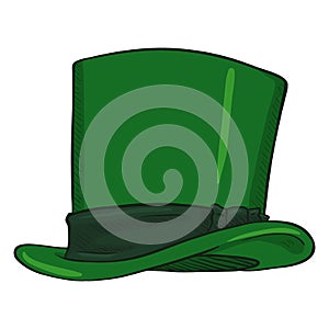 Vector Cartoon Classic Green Cylinder Hat