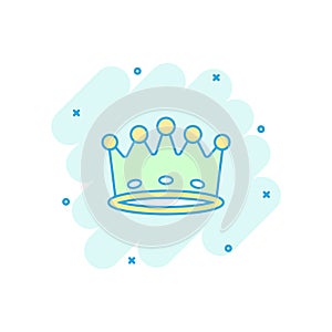 Vector cartoon crown diadem icon in comic style. Royalty crown i