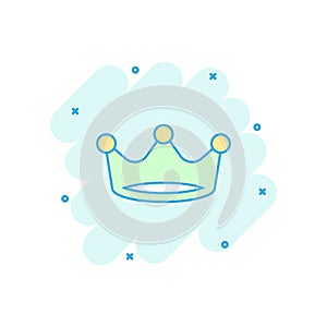 Vector cartoon crown diadem icon in comic style. Royalty crown i