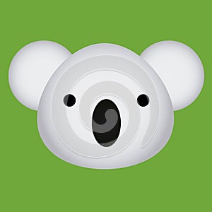 Vector Cartoon Cute Baby Koala Face Isolated