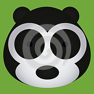 Vector Cartoon Cute Black And White Bear Face Isolated