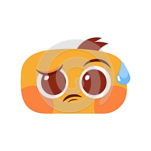 Vector Cartoon Cute doubtful face Emoji isolated illustration