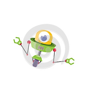 Vector cartoon cute flat robot icon