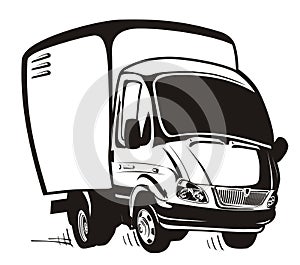 Vector Cartoon delivery / cargo truck