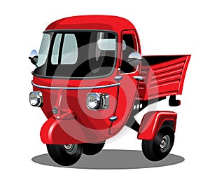 Vector cartoon delivery scooter isolated on white