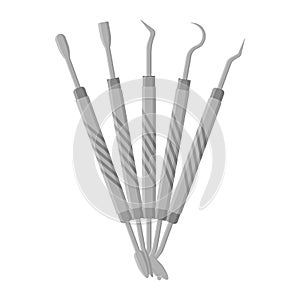 Vector cartoon dental therapy instruments