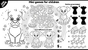 Vector cartoon dog placement for children