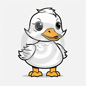Vector Cartoon Duck Character: Crisp And Clean Illustration In Liam Gillick\'s Cottagepunk Style
