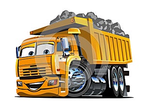 Vector Cartoon Dump Truck