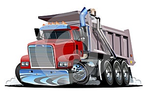 Vector Cartoon Dump Truck.