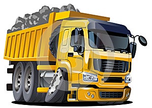 Vector cartoon dump truck