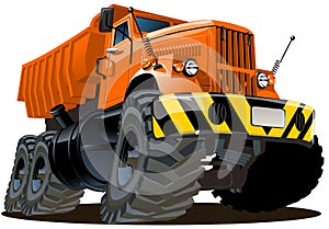 Vector cartoon dump truck 6x6