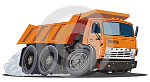 Vector cartoon dump truck