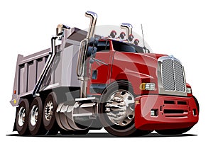 Vector Cartoon Dump Truck