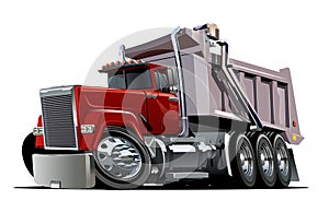 Vector Cartoon Dump Truck photo