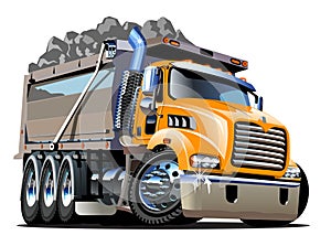 Vector Cartoon Dump Truck photo