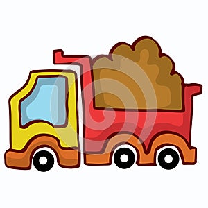 Vector Cartoon Dump Truck design for kids