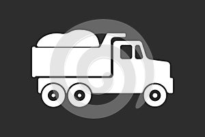 Vector Cartoon Dump Truck Icon. Tipper truck. Vector Cartoon Dump Truck. Vector Cartoon Dump Truck. Tipper truck.