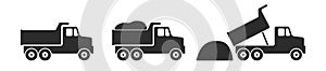 Vector Cartoon Dump Truck Icon. Tipper truck. Vector Cartoon Dump Truck. Vector Cartoon Dump Truck. Tipper truck