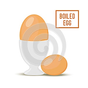 Vector cartoon egg in egg-cup, flat style