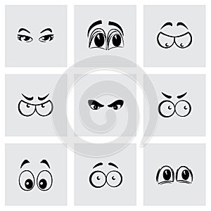 Vector cartoon eyes icons set