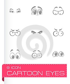 Vector cartoon eyes icons set