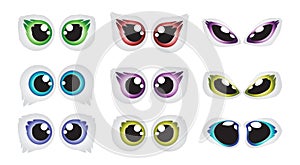 Vector cartoon eyes set on white background