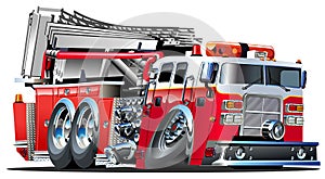 Vector Cartoon Fire Truck