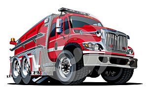 Vector Cartoon Fire Truck