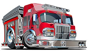 Vector Cartoon Fire Truck