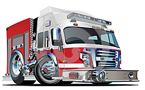 Vector Cartoon Fire Truck