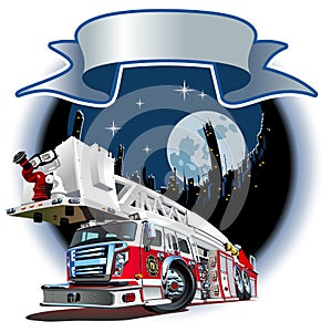 Vector Cartoon Fire Truck