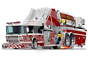 Vector Cartoon Fire Truck