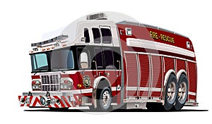 Vector Cartoon Fire Truck