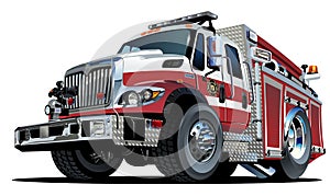 Vector Cartoon Fire Truck