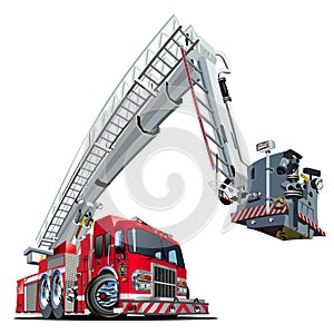 Vector Cartoon Fire Truck