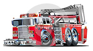 Vector Cartoon Fire Truck