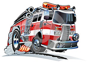 Vector Cartoon firetruck