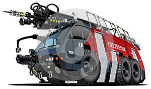 Vector cartoon firetruck