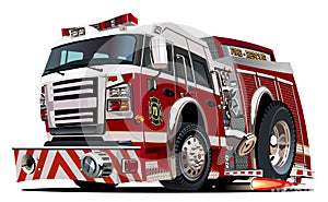 Vector cartoon firetruck