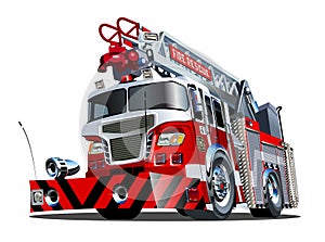 Vector cartoon firetruck