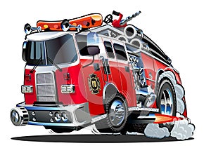 Vector cartoon firetruck photo