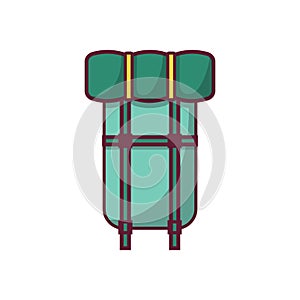 Vector cartoon flat backpack, sport suitcase background