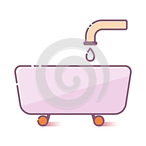 Vector cartoon flat bath icon