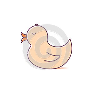 Vector cartoon flat duck icon