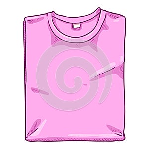 Vector Cartoon Folded Pink T-shirt