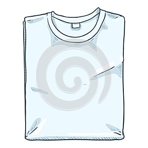 Vector Cartoon Folded White T-shirt