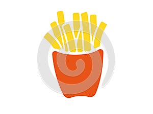 Vector cartoon French fries on a white background