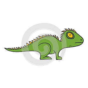 Vector cartoon hand drawn iguana, gecko, lizard