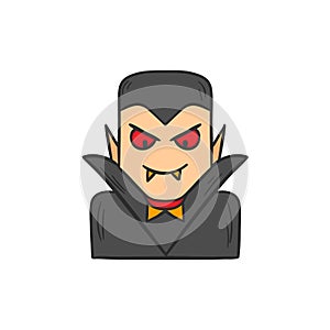 Vector cartoon hand drawn vampire icon